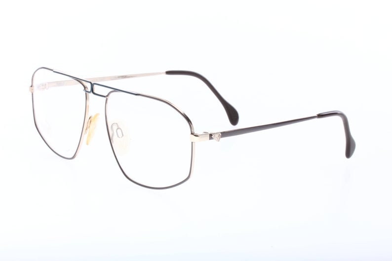 Puma avant garde pilot eyeglasses w grey/navy enameled details, NoS 80s Germany