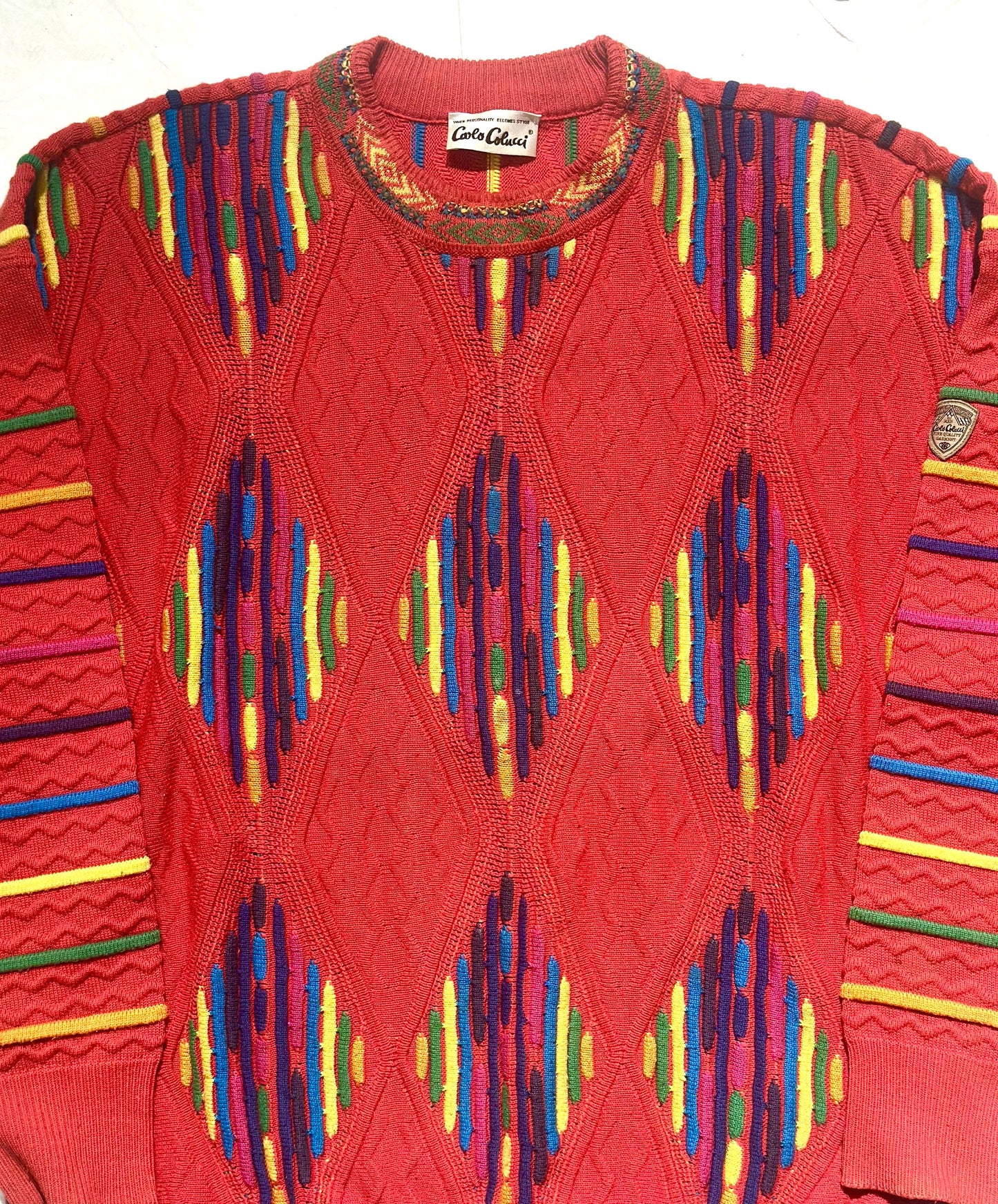 Carlo Colucci collectors Biggie style multicolor jumper size XXL -54 , Mint!