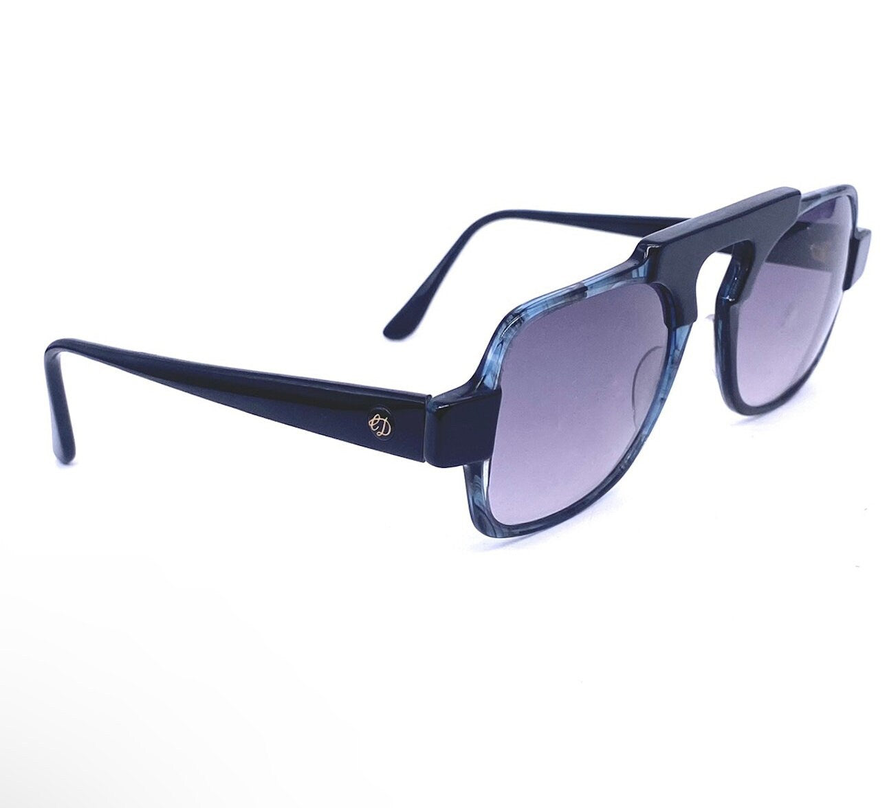 Ch. Dunhill 2527 square avant-garde sunglasses hand made in Italy 80s NOS, rare