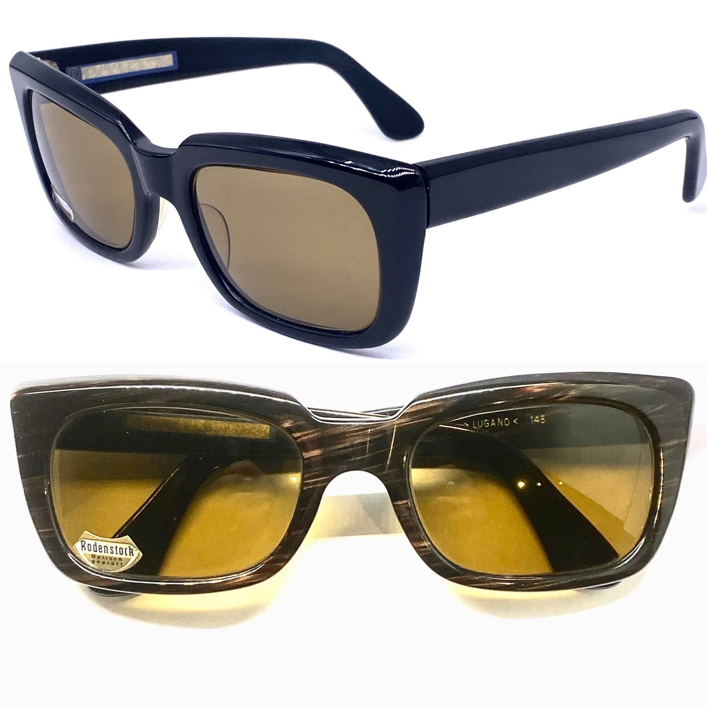 Rodenstock Lugano elegant thick square sunglasses made in Germany, NOS 2 60s colours