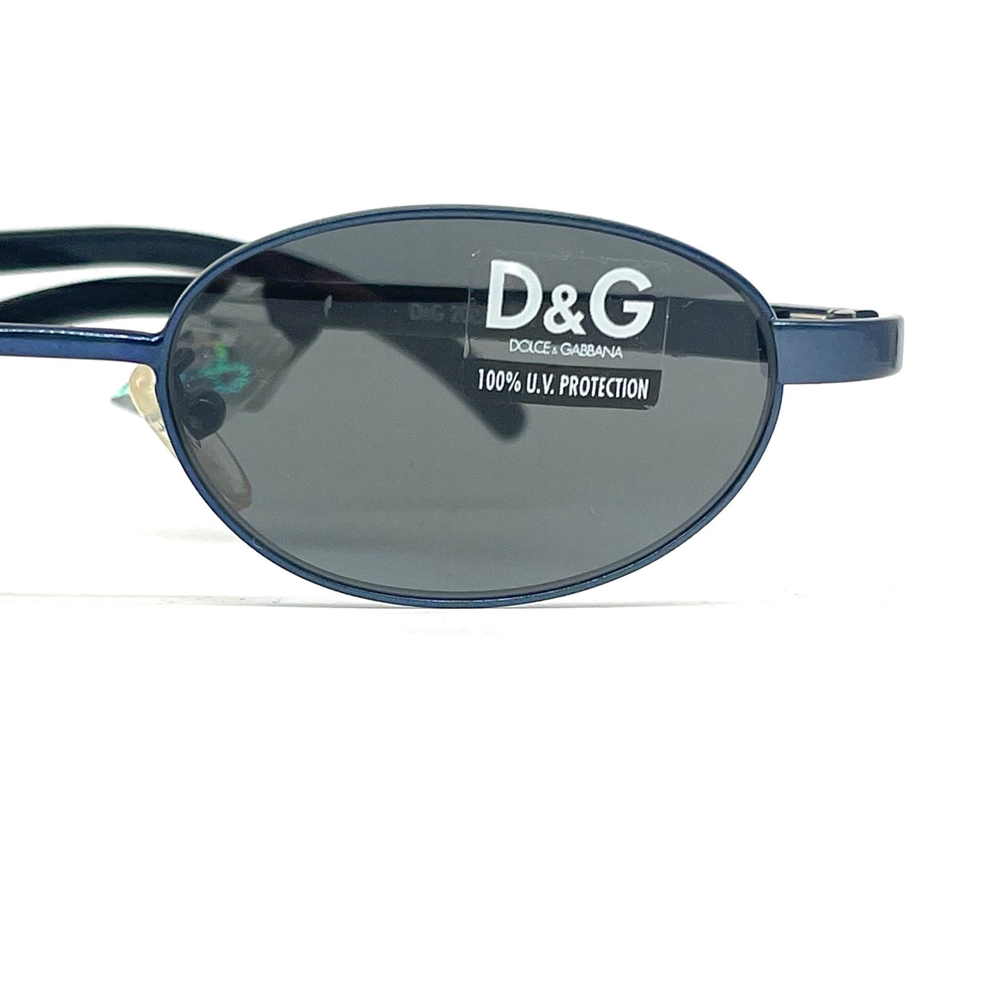 D&G 2033 332/753 oval translucent black acetate sunglasses made in Italy, 90s NOS