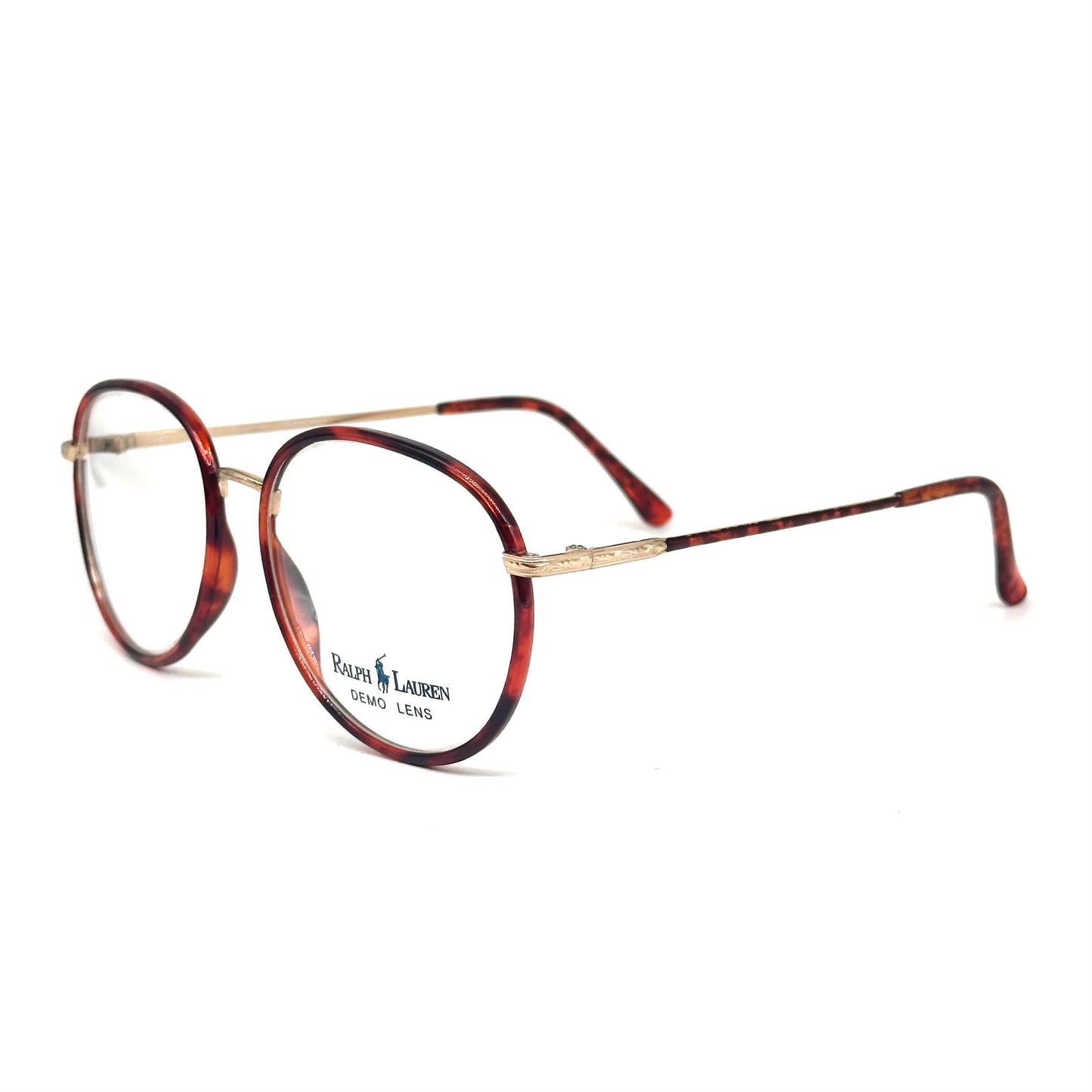 Ralph Lauren 524 classy pantos glasses frames in tortoise and gold, 80s NOS made in Italy