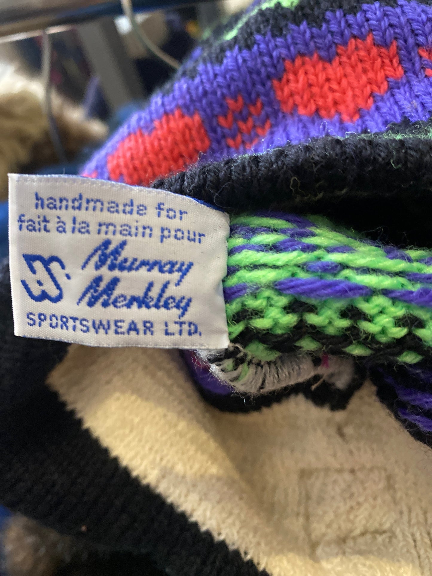 Merkley Canada NWT hand-knit winter Ski beanie hats with cotton lining, 1 sz fit all