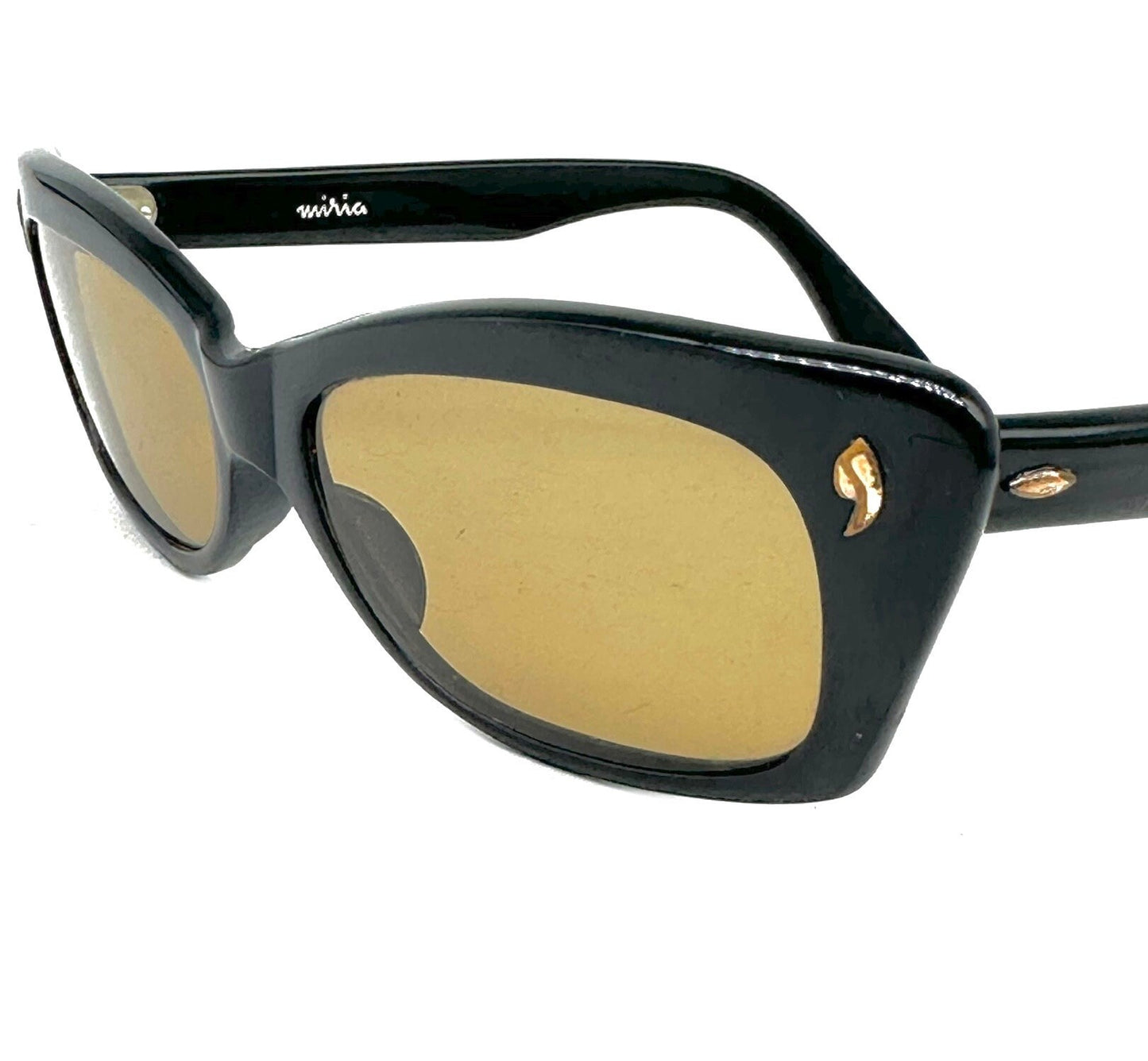 Lozza Miria 1950s black cateye pin-up sunglasses hand made in Italy, in mint condition.