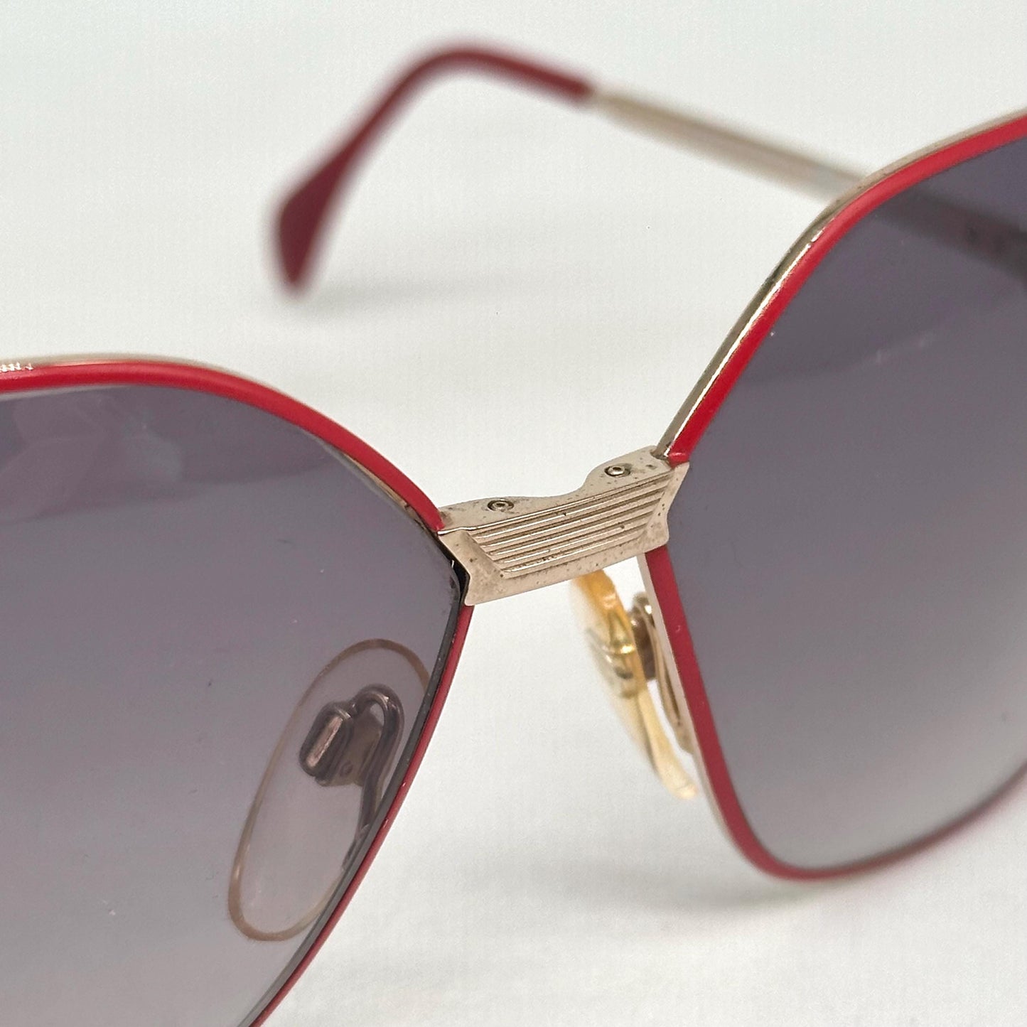 Silhouette 8012 red and gold oval squared sunglasses, 1980s NOS Made in Austria