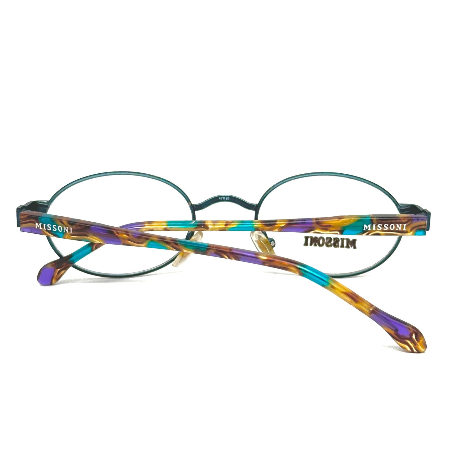 Missoni M385 iconic colorful oval eyeglasses frames in enameled metal & acetate, NOs 80s Italy