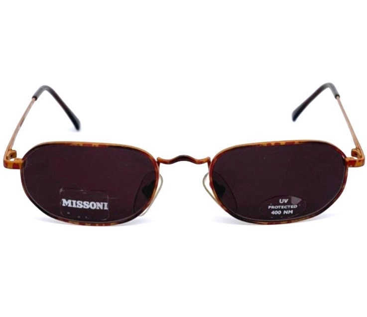 Missoni cool orange texture rectangular sunglasses hand made in Italy in the 80s, NOS