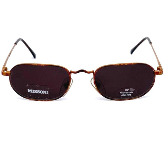 Missoni cool orange texture rectangular sunglasses hand made in Italy in the 80s, NOS