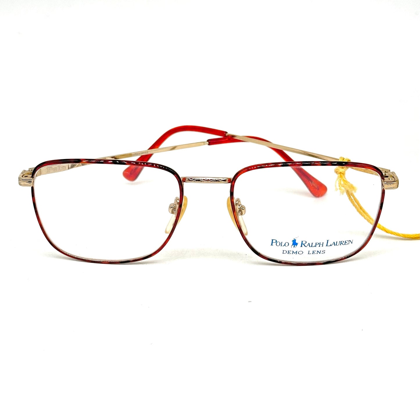 Ralph Lauren Classic XV square golden metal frames w tortoise coated rims, NOS 80s Mint