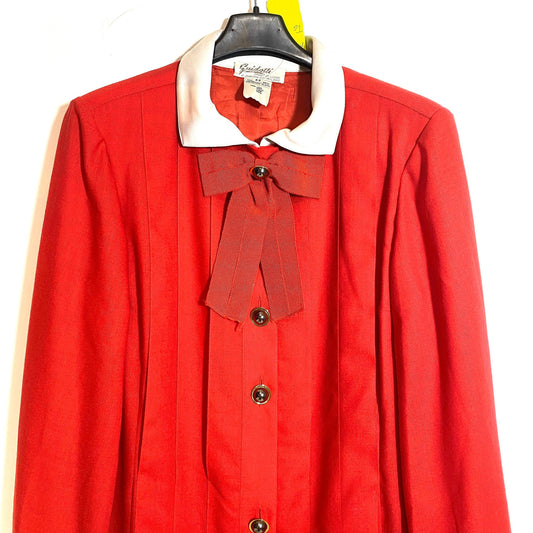 Guidotti luxury sportswear 1970s red shirt dress, school dress, wonderful light and fresh cotton, NOS