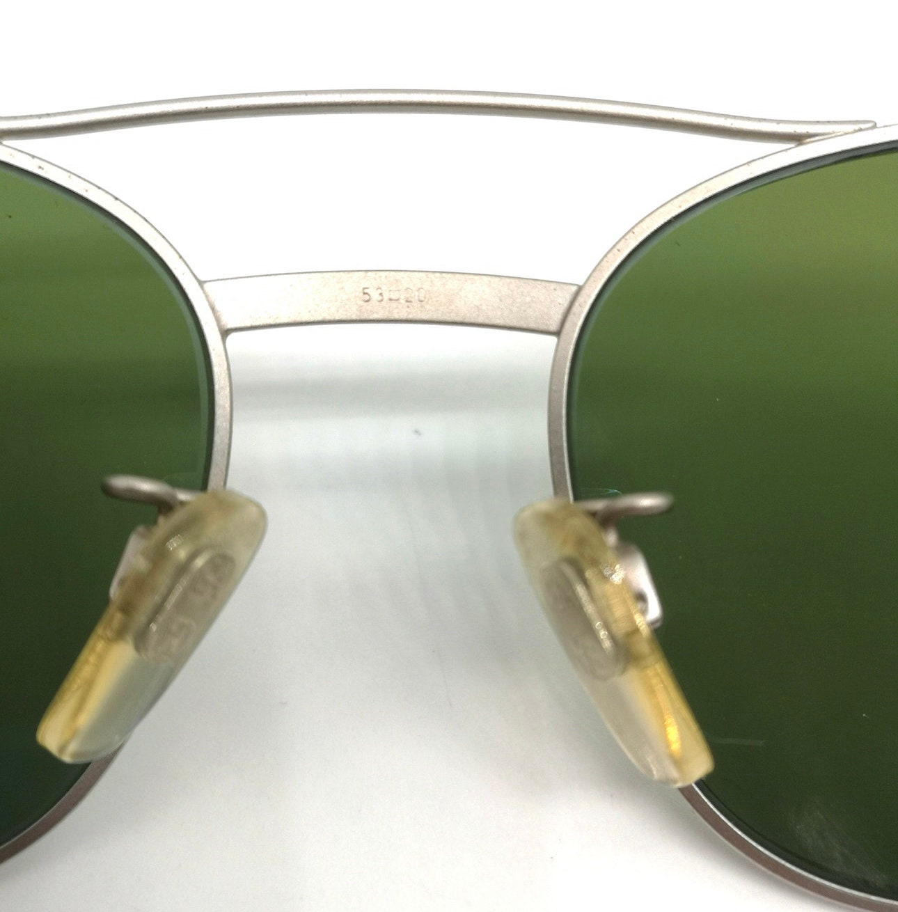 Giorgio Armani 605r retro satin silver square sunglasses w tempered crystal lenses, NOS 80s