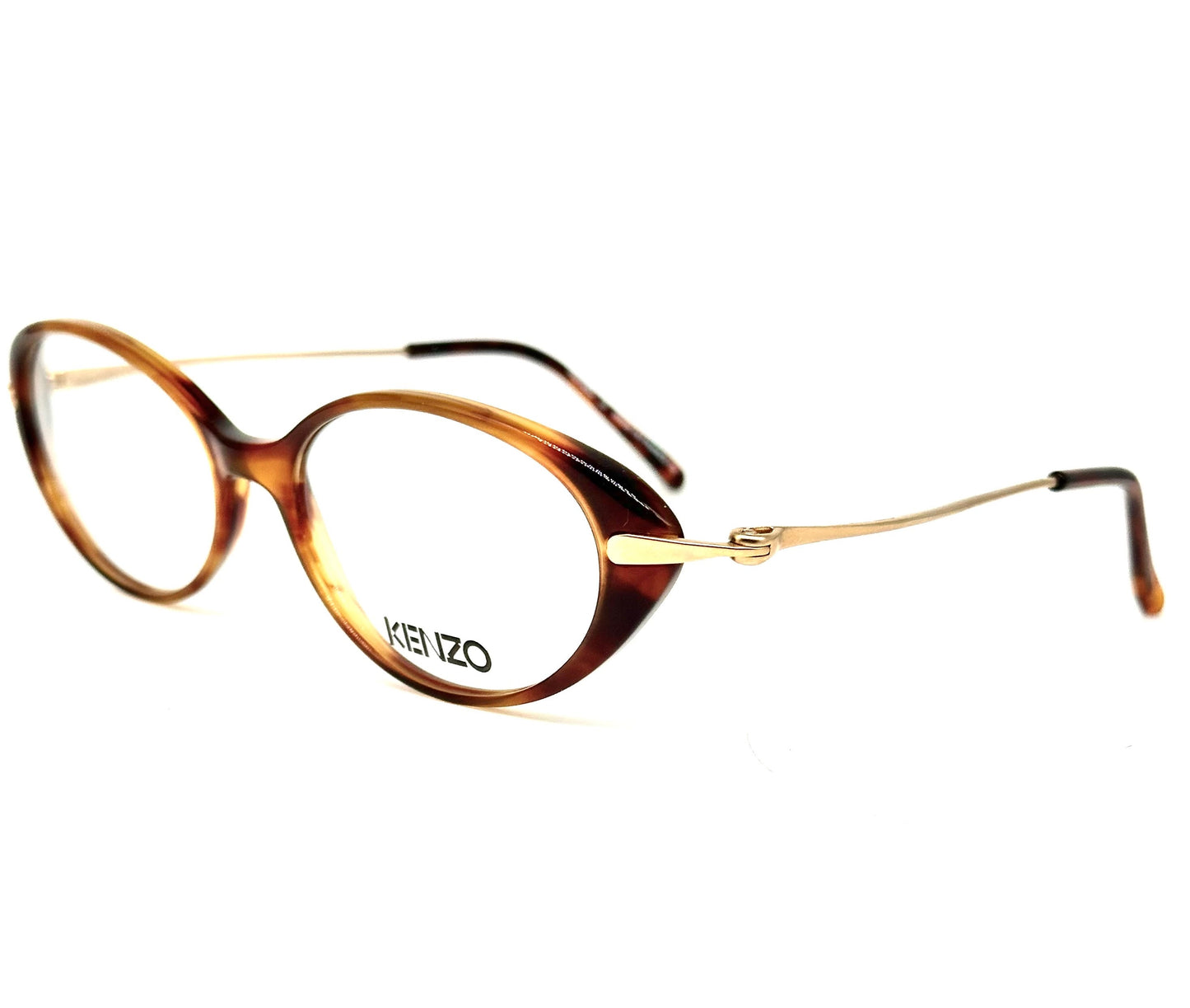 Kenzo k596 DINAH vintage oval brown tortoise cello eyeglasses frames, 80s France