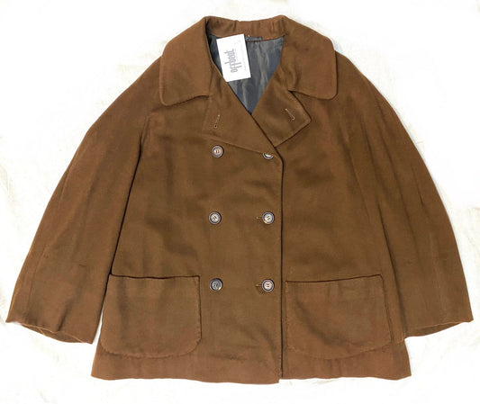 Cesare Attolini Neaples pure Cashmere brown dbl breast coat, unisex cut, sz 44; mint