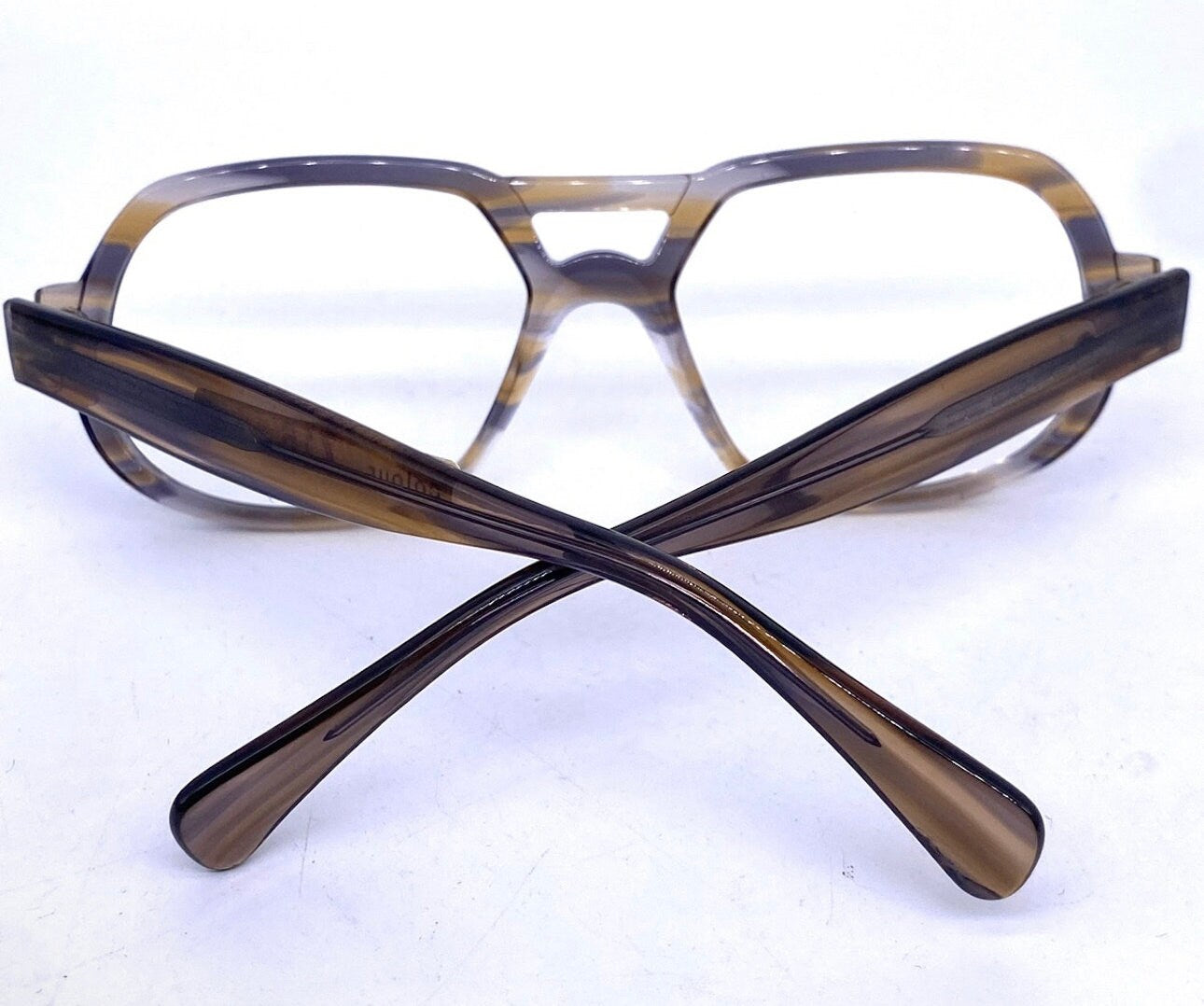 Serge Kirchhofer mod27 Smokey grey double bridge aviator glasses, NOS 70s Austria