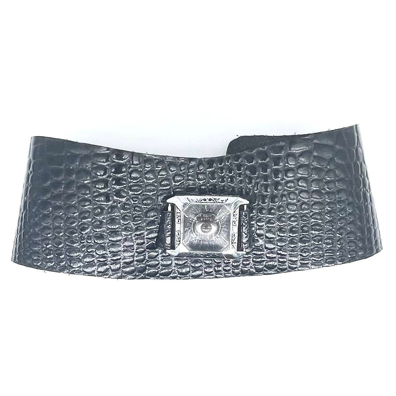 Hand made leather choker with third eye cabochon