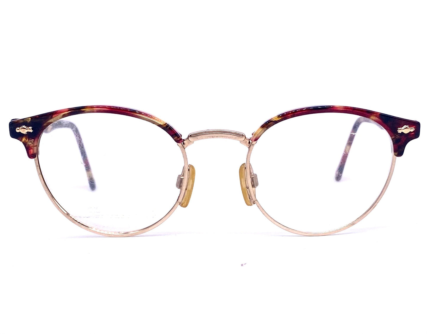 James Dean tortoise/gold panto clubmaster eyeglasses frames made in Spain by Indo, NoS