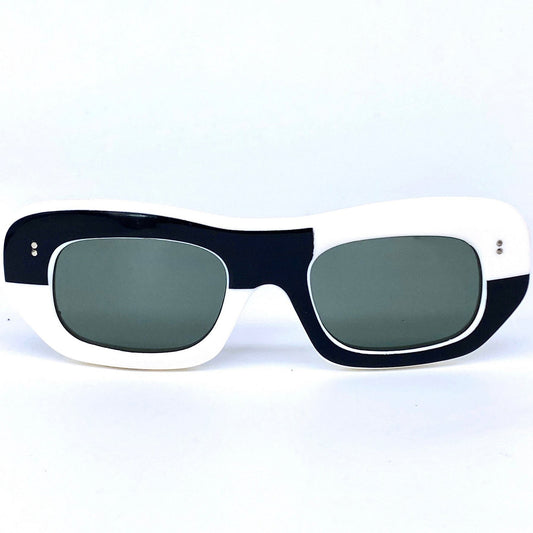 Collectible 1960s oversized asymmetric sunglasses w black/white pattern, NOS… as seen on Mr Bean @ Cannes