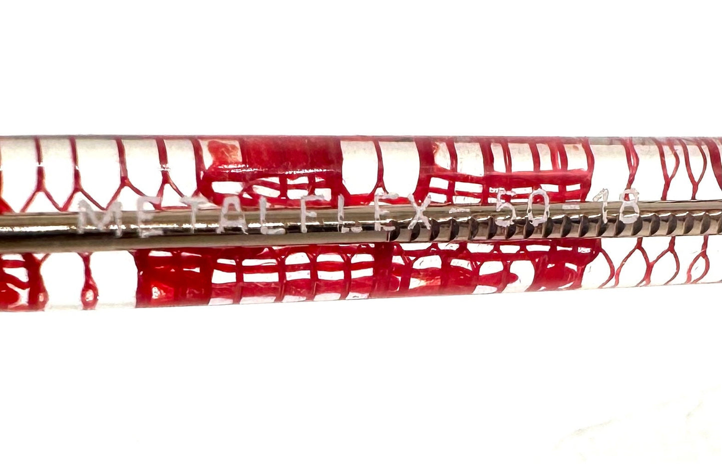 Fiorucci 218 clear cateye glasses frames w red laces inlaid, NOS 80s Italy