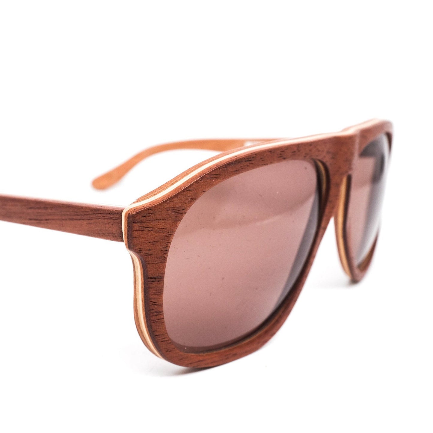 Jean Lempereur woodline multilayered aviator oversize sunglasses, NoS 80s hand made France