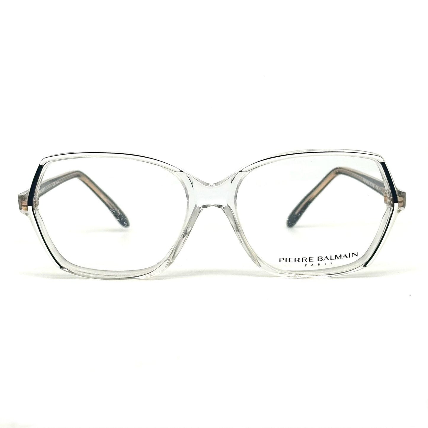 Pierre Balmain 2139 white and black clear frames eyeglasses, NOS 80s Made in France