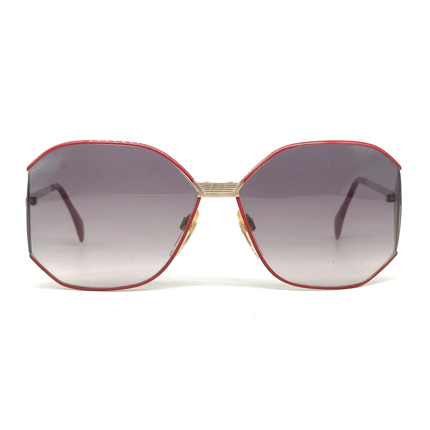 Silhouette 8012 red and gold oval squared sunglasses, 1980s NOS Made in Austria