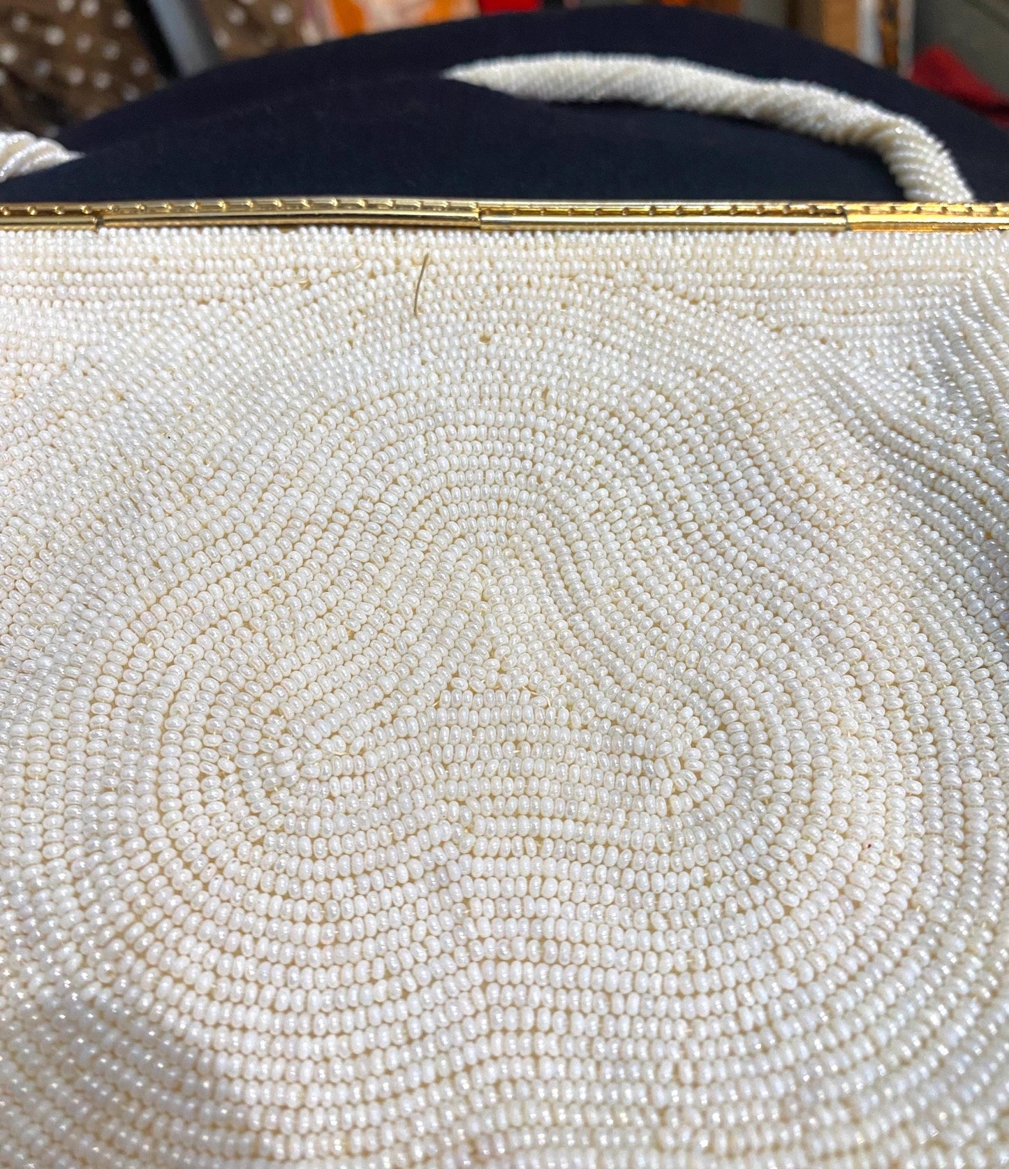 1940s classy hand embroidered floral evening-bridal pouch bag, as new