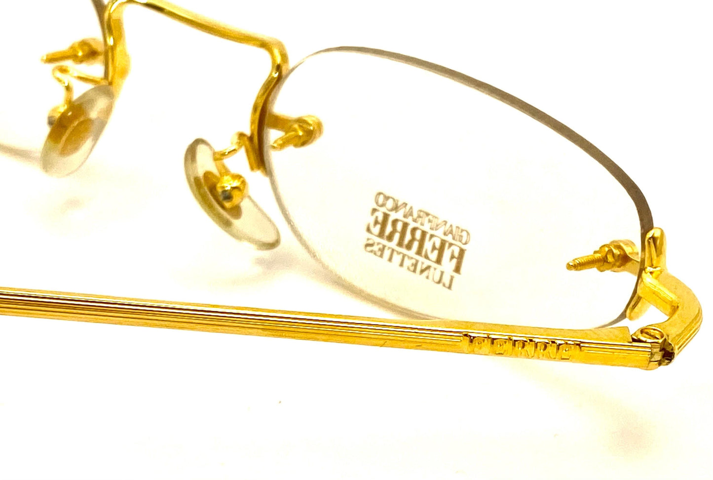 Gianfranco Ferré GFF rimless frames w Swarovski screw heads- pins, stunning and perfect 90s New Old Stock