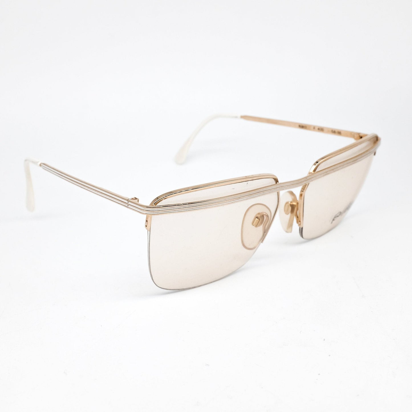 Ben Millot F400 square half rim golden metal eyeglasses frames Made in France in the 80s, 2 colors