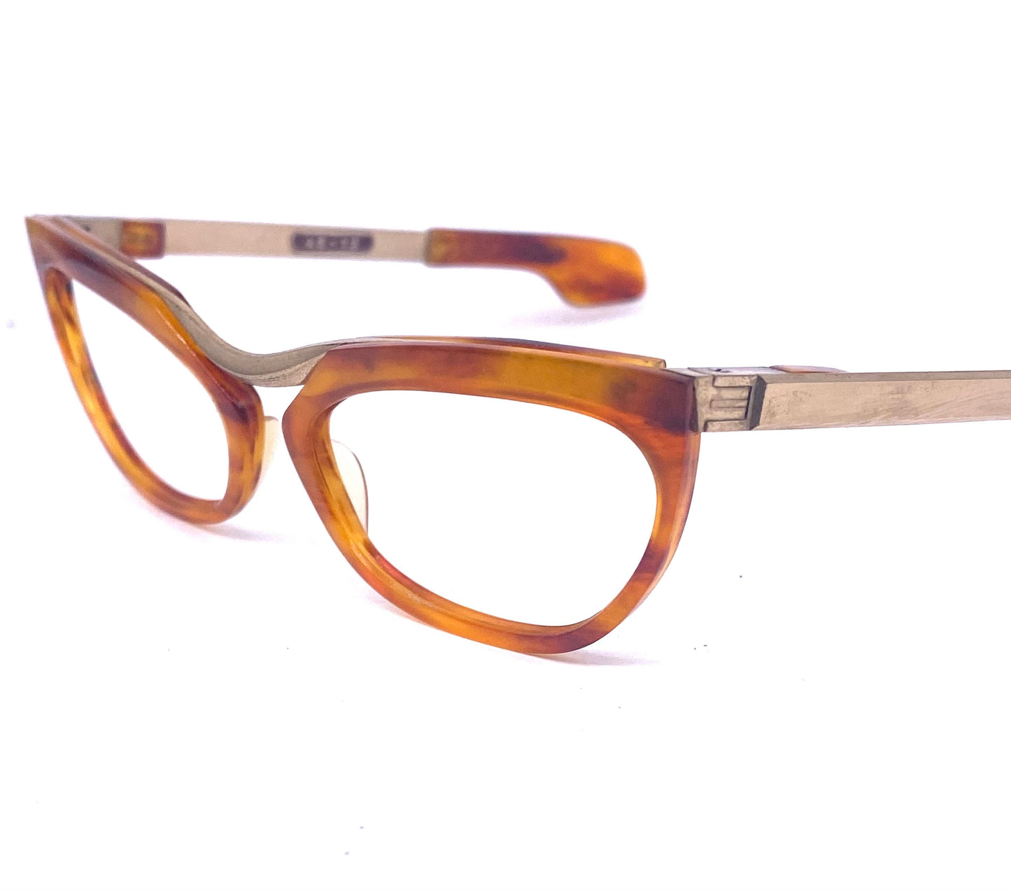 Classy black pin up/ diva cateye eyeglasses frames adorned w/ rhinestones, 50s NOS