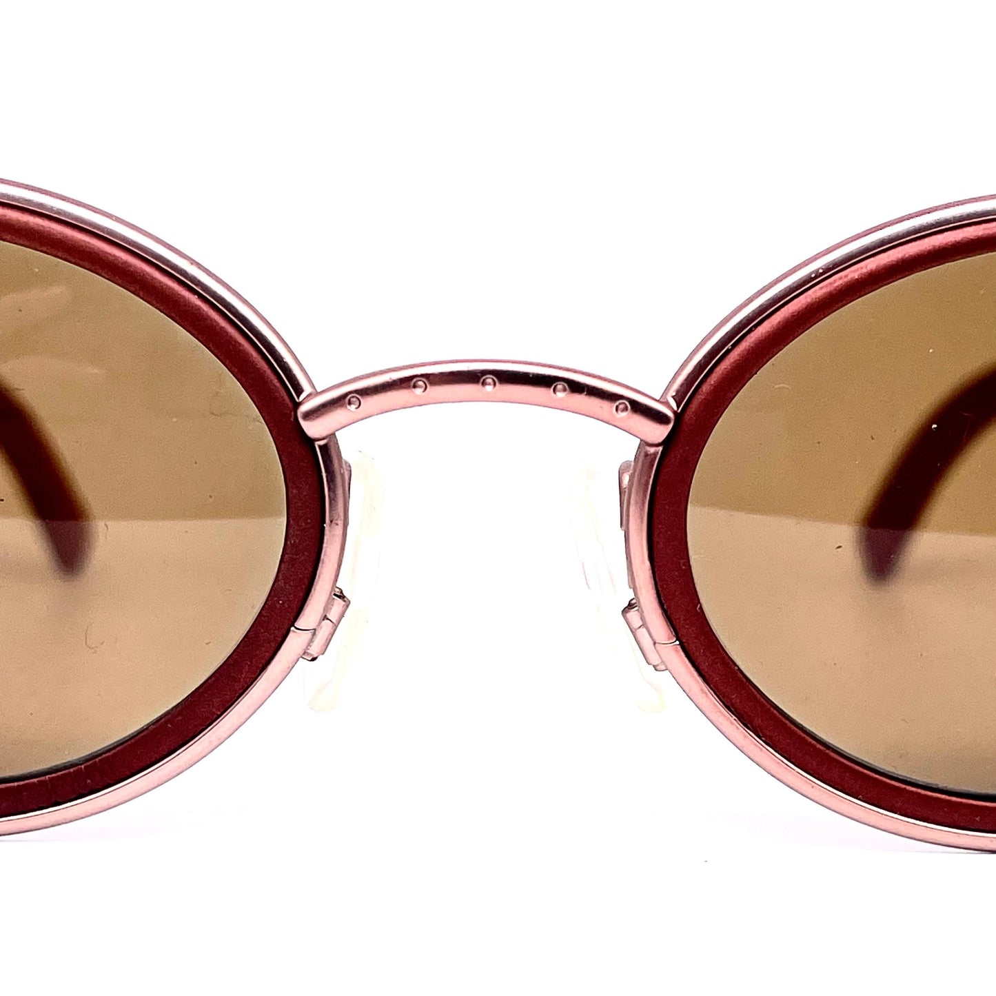 Halifax oval side shield sunglasses in copper color, pure steampunk style made in Italy NOS 90s