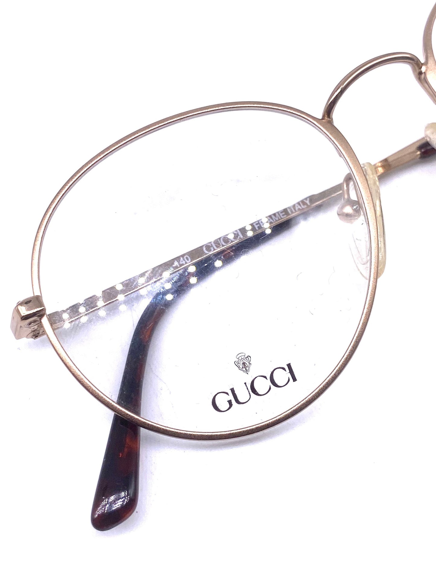 Gucci GG 2245 round golden metal frames coming in full gold or tortoise/gold colors, NOS 90s