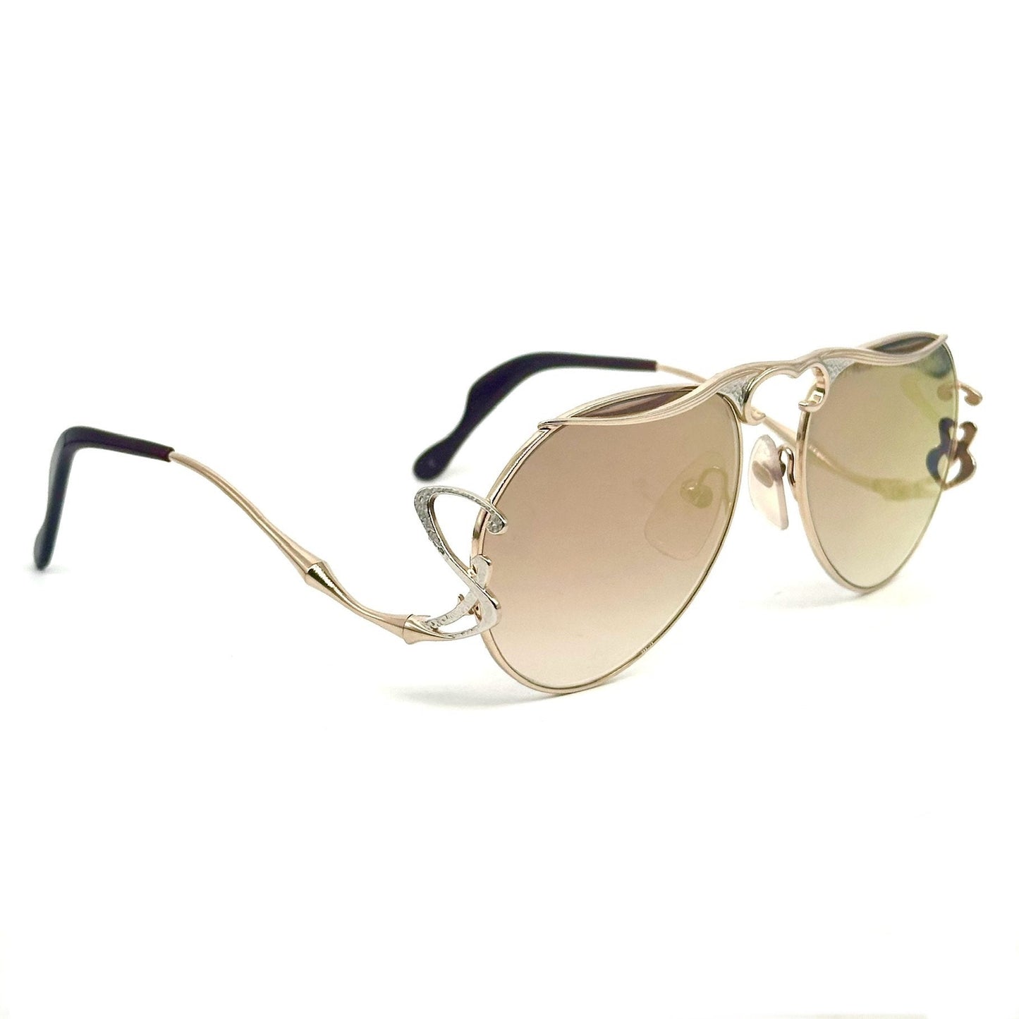 Colani Design 1053 aviator sunglasses, incredible mesh up of avant garde/ baroque design, late 70s W Germany NOS