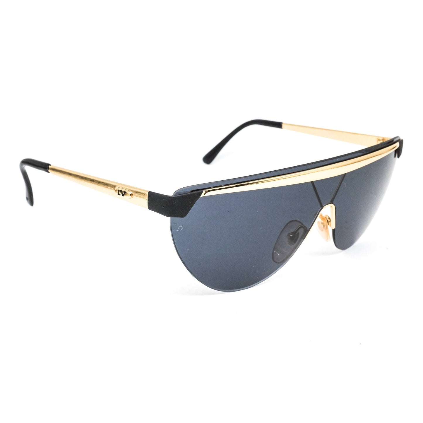 Lino Veneziani golden metal wrap/shield sunglasses, NOS 1990s made in Italy.