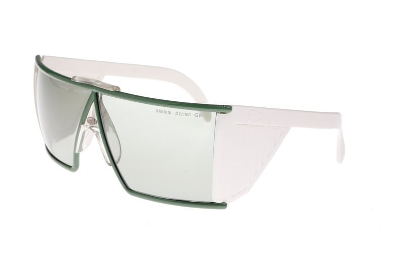 Nannini Racing wrap brown sunglasses made in Italy, 1970s NoS w case