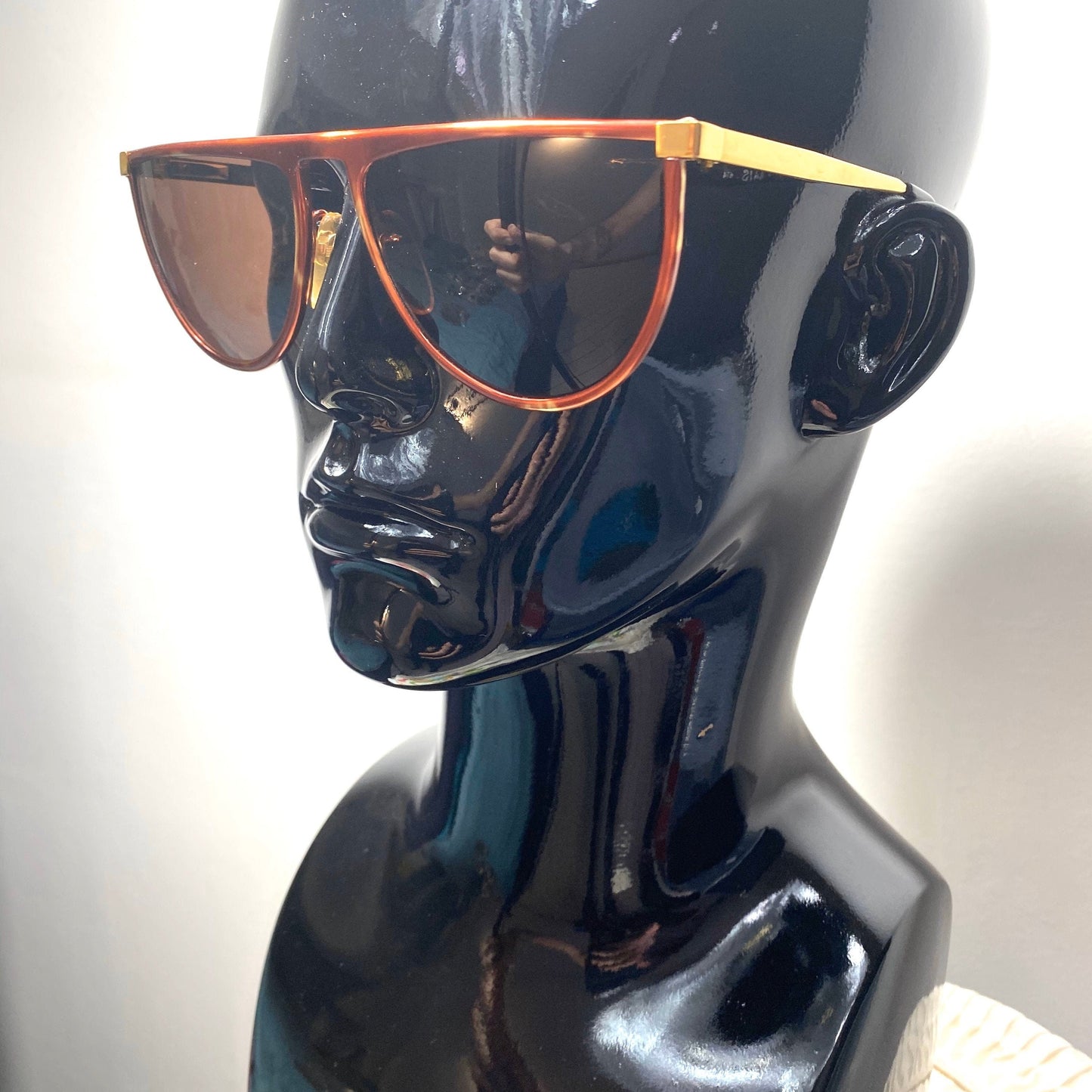 Gianfranco Ferrè GFF 44/S tortoise gold flat top metal  sunglasses, NOS 1990s Italy.