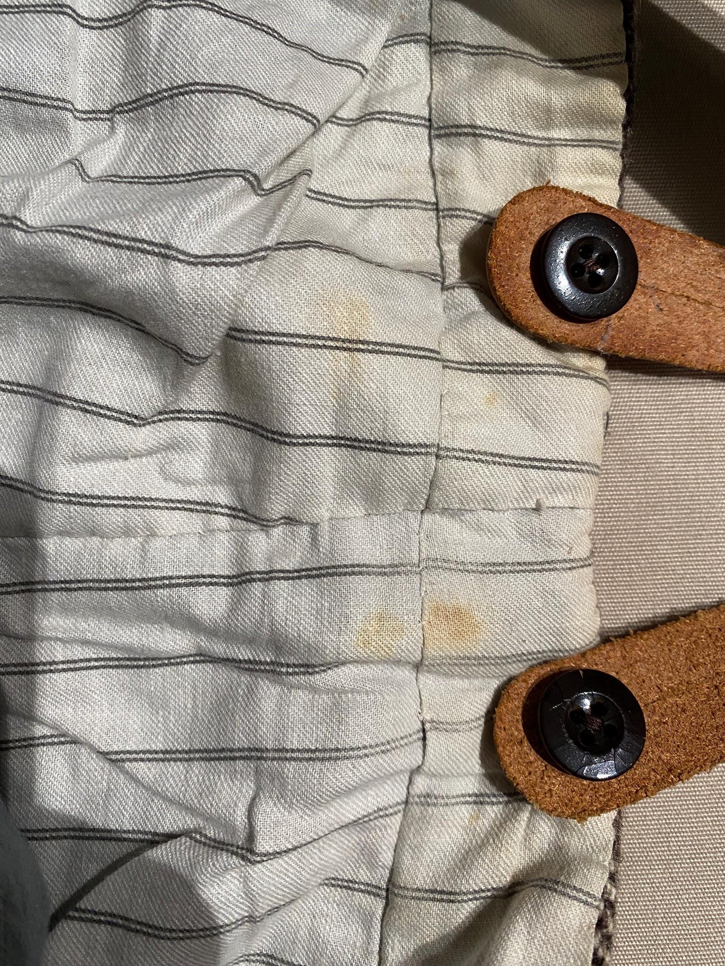 Auth. 1930s circa sartorial brown chevron thick wool trousers ready made 4 suspenders, great cond. sz S man