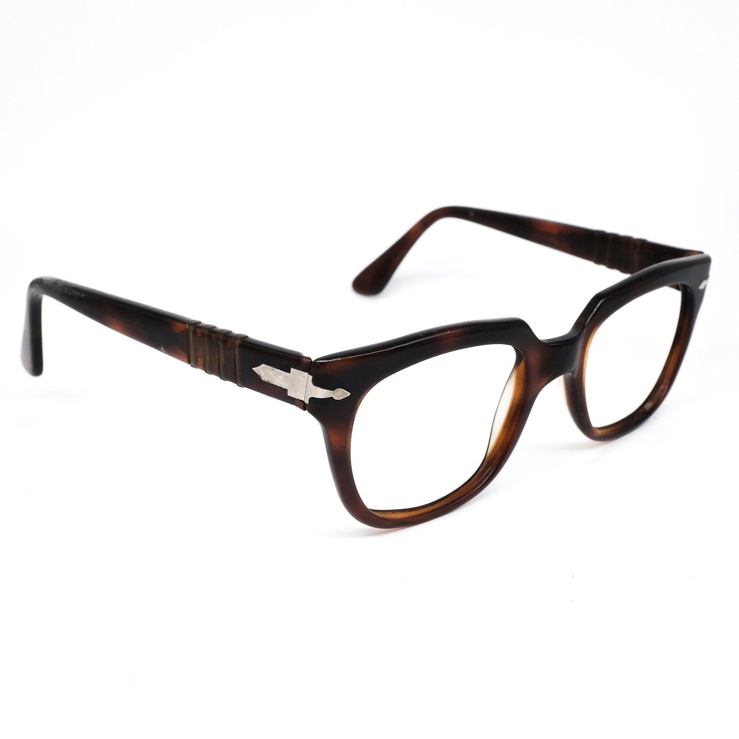 Persol Ratti 6192 classy tortoise square geek eyeglasses frames with classic temples design, NOS 80s Italy