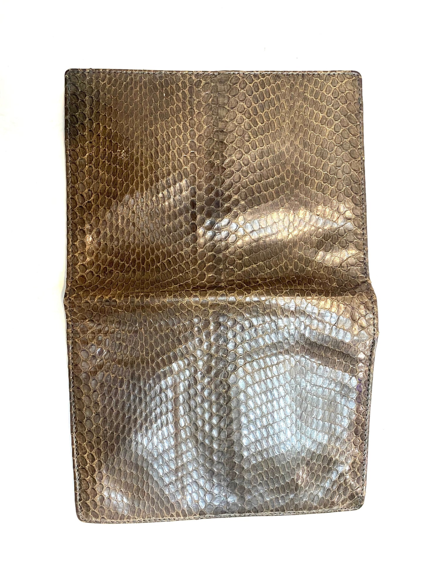 Snake leather ladies wallet with detachable checks holder, 2 colors , 1980s NOS Italy