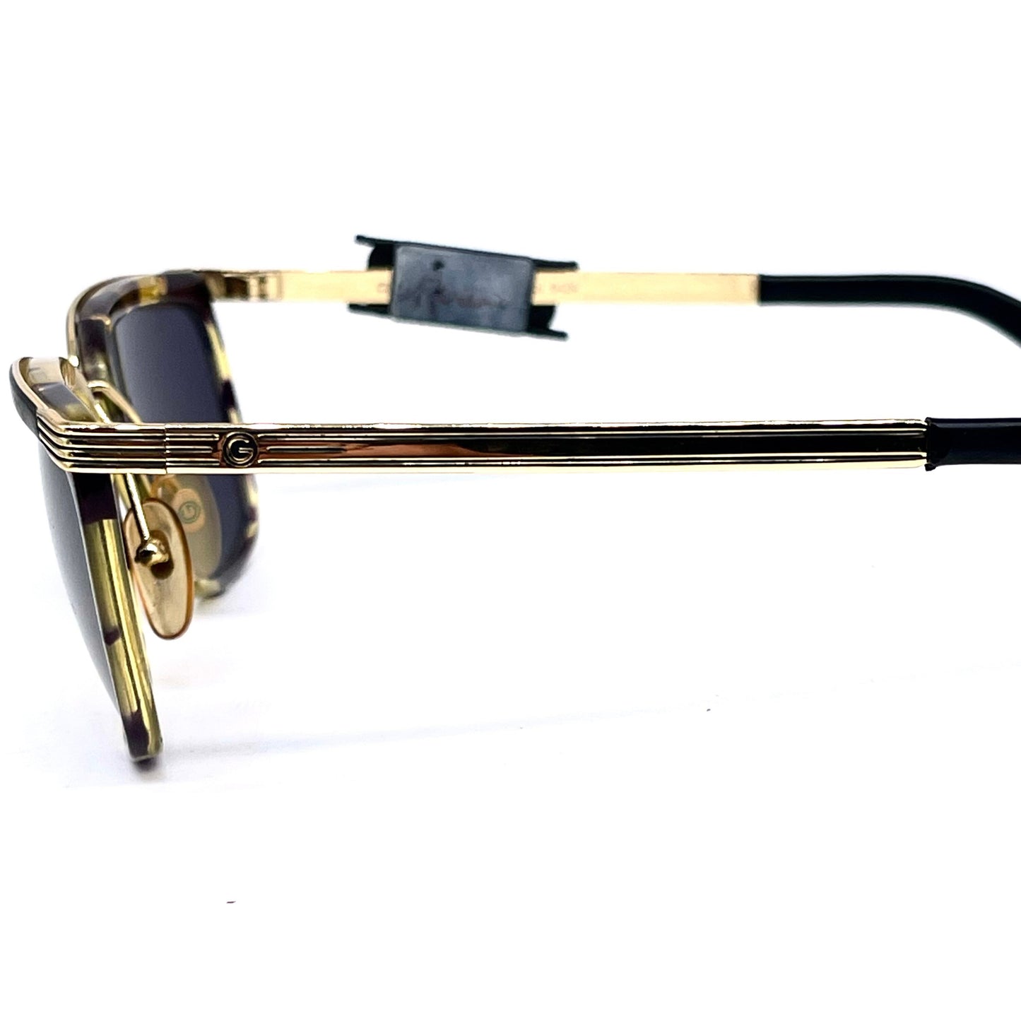Galileo classy square tortoise- gold sunglassss hand made in Italy, 80s NoS