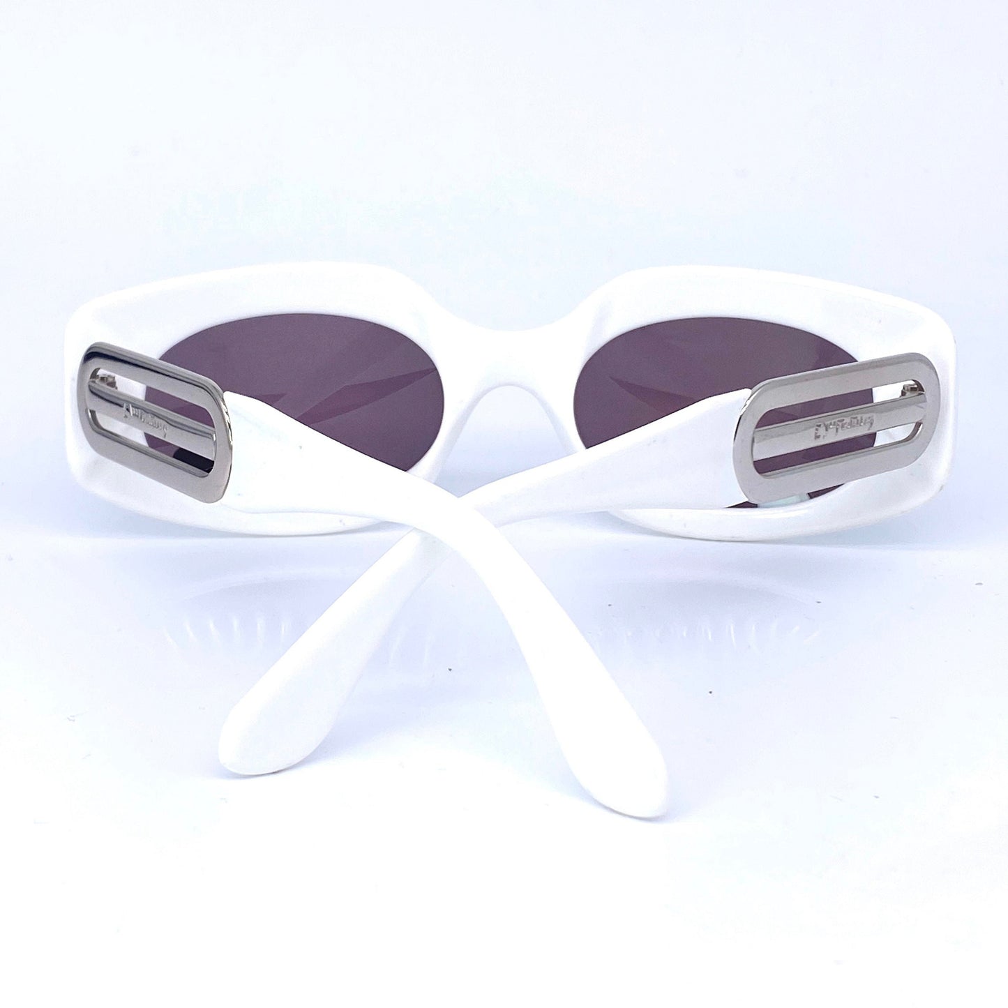 E. Von Furstenberg white square ladies sunglasses, 1980s NOS