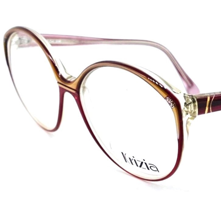 Krizia 205 ladies round oversized cateye sunglasses  in 3 colorways, NOS 80s