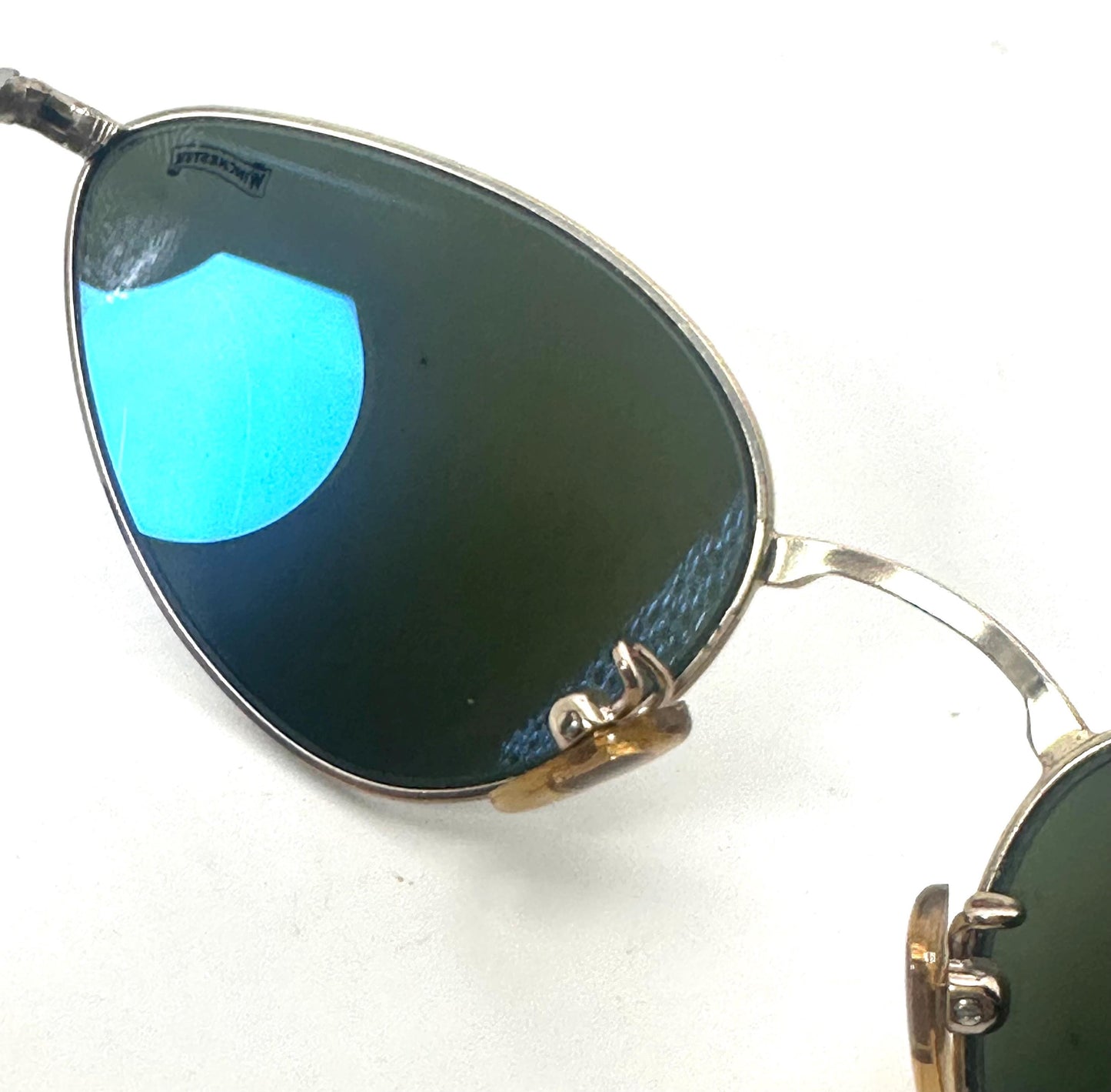 Winchester Hollywood metal cateye sungasses w decó carvings, fitted w finest tempered Crystals by Barberini, NoS 90s