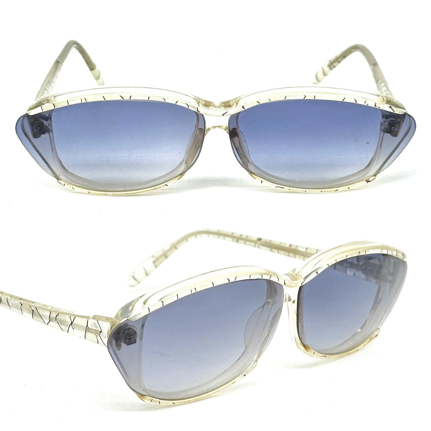 Alain Mikli 42 oval square white pearl or black/red acetate sunglasses, 90s NOS made in France