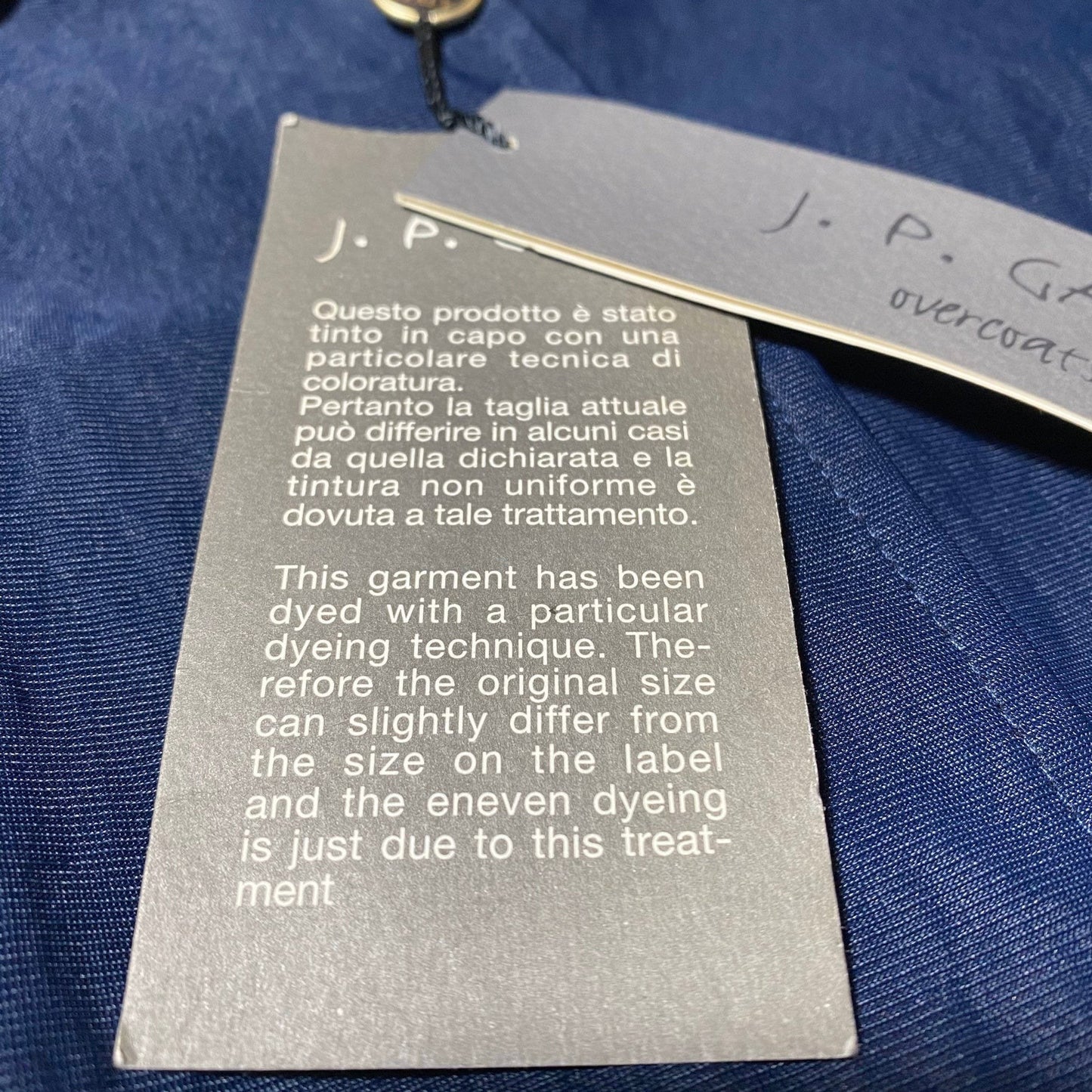 Jean Paul Gassa NOS tech fabric navy raincoat made in Italy