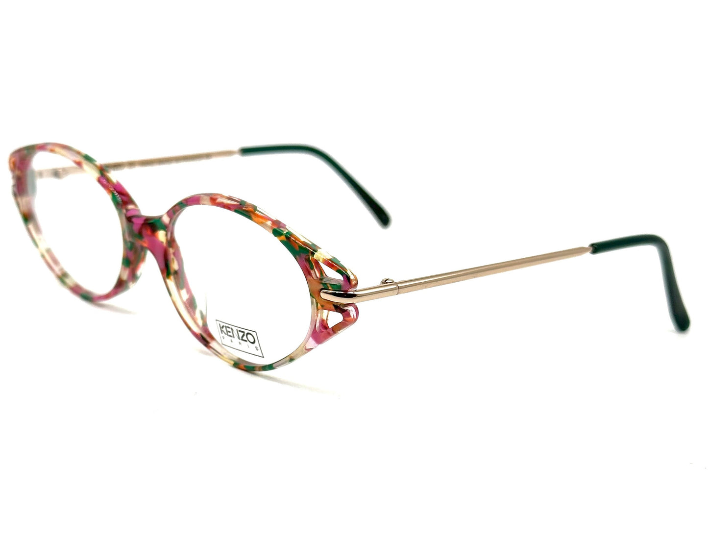 Kenzo Pompei K157 eyeglasses frames in a colorful speckled cello,80s hand made France