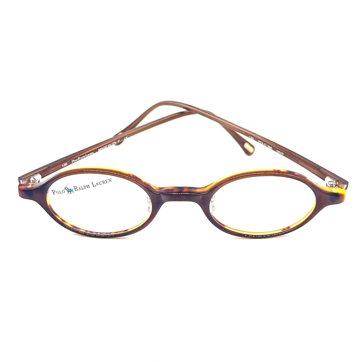 Ralph Lauren Polo 386 oval tortoise retro styled glasses frames, nOS 90s mint