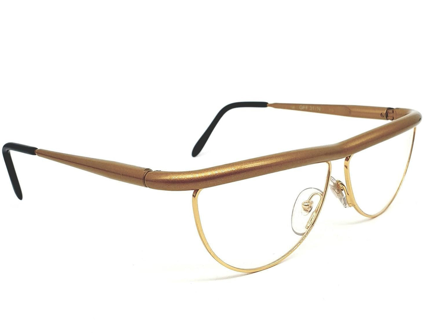 Gianfranco Ferré GFF 31N cat eyes alutanium modernist metal tubolar eyeglasses frames, 1990s NOS Italy