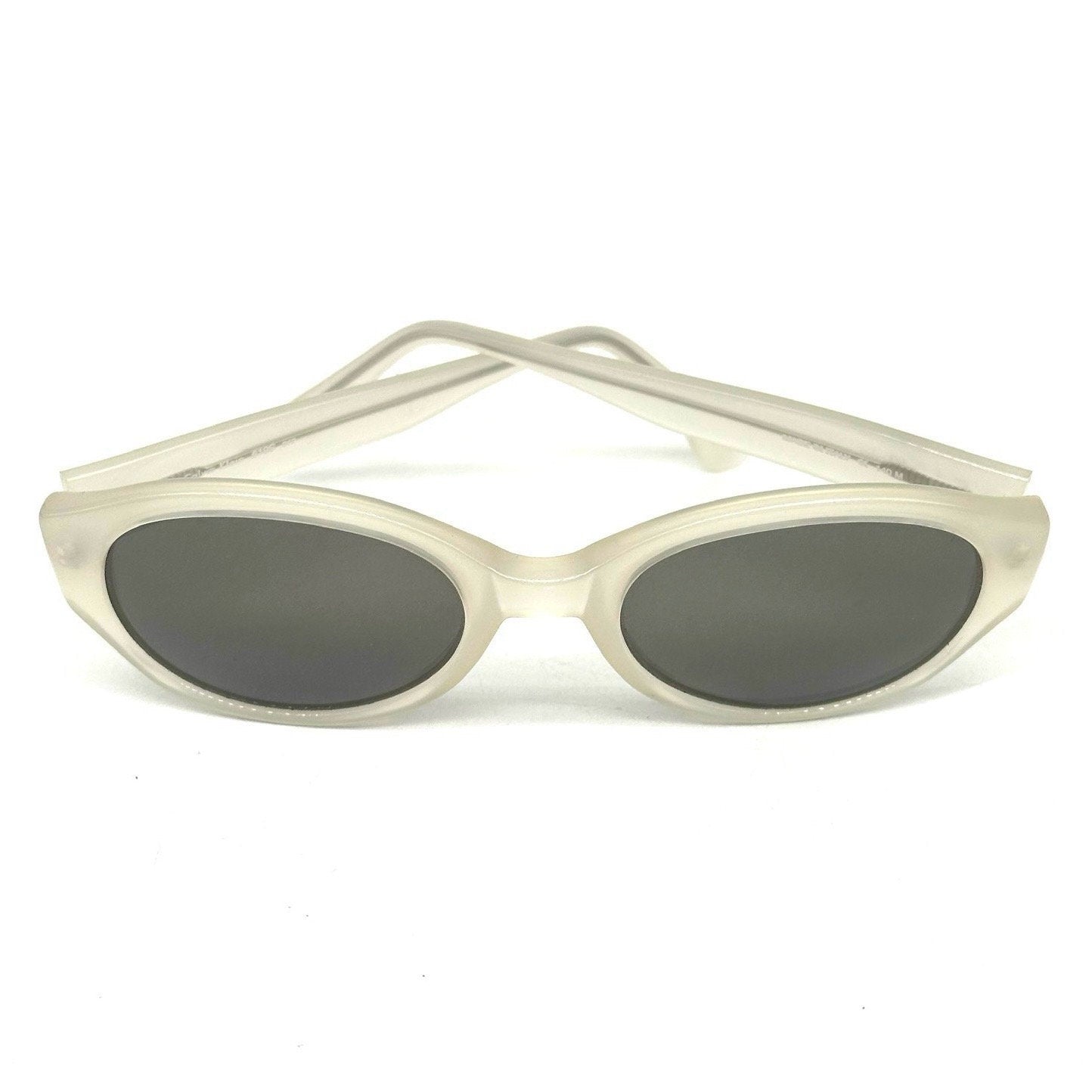 Calvin Klein 619S cool oval clear cello sunglasses made in Italy, 90s NoS