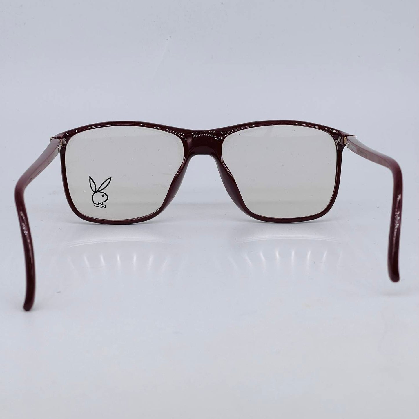 Playboy 4638 square burdundy eyeglasses frames in Optyl acetate, NOS 80s mint.