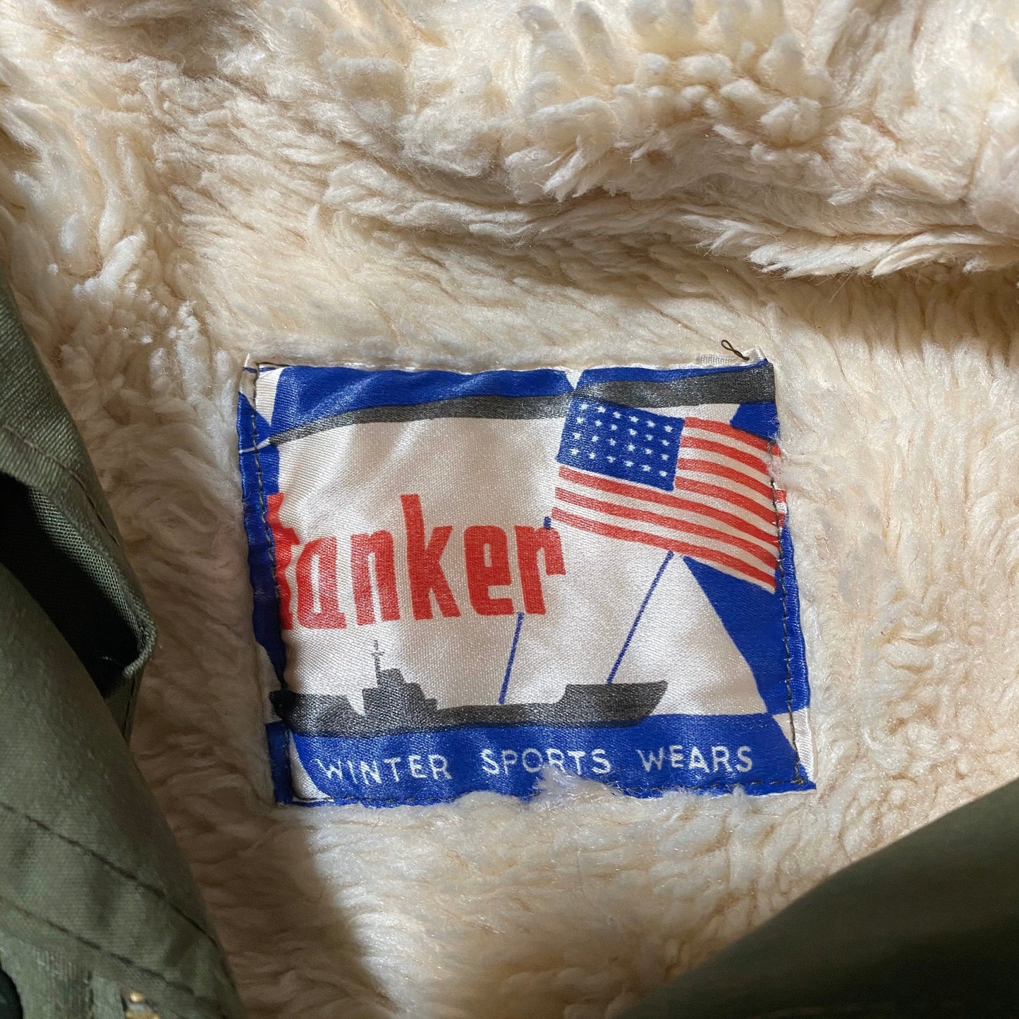 Tanker 1970s Sherpa military parka coat size 52/ XL